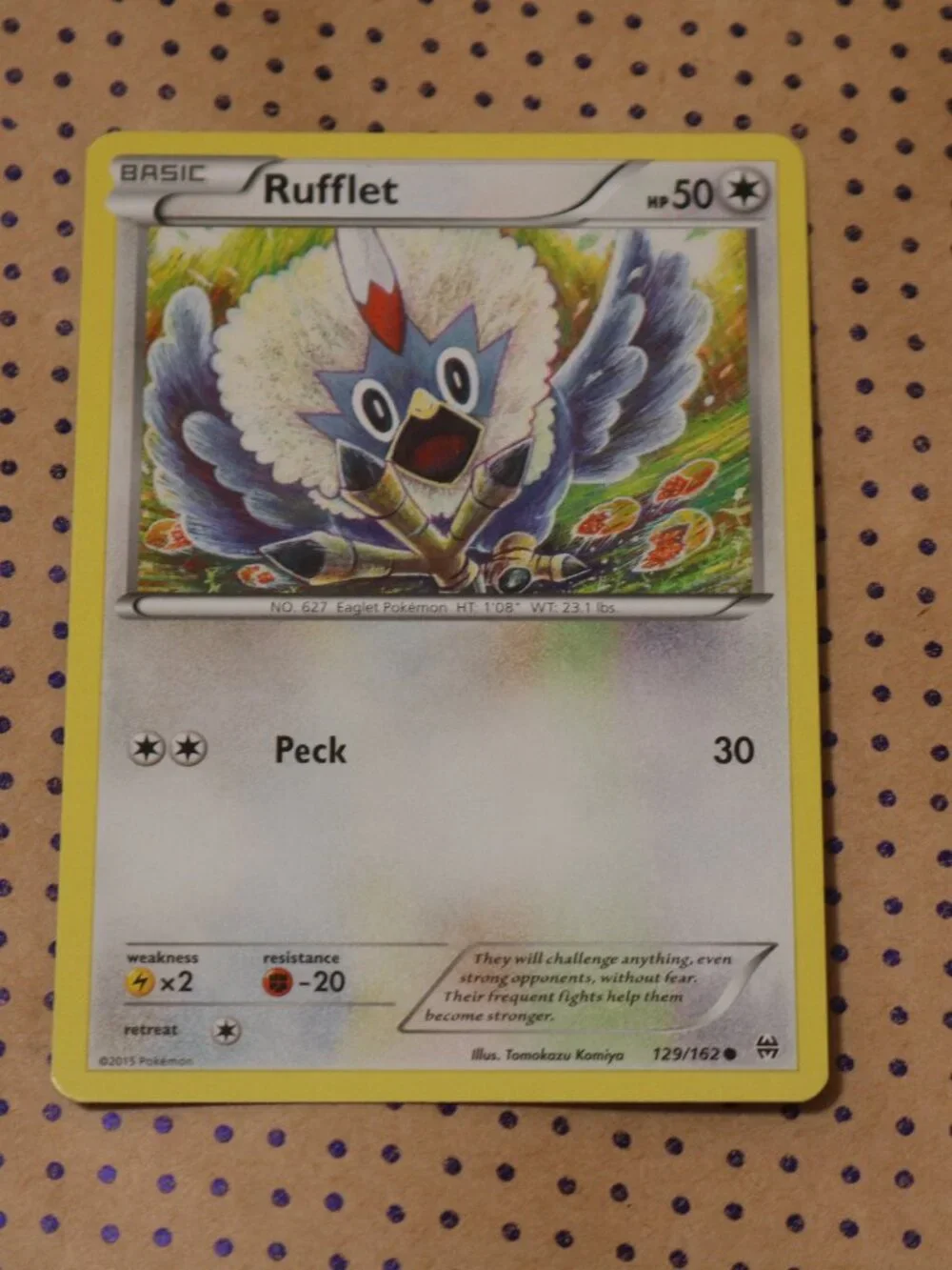 Rufflet 129/162 Pokemon Card (2015)